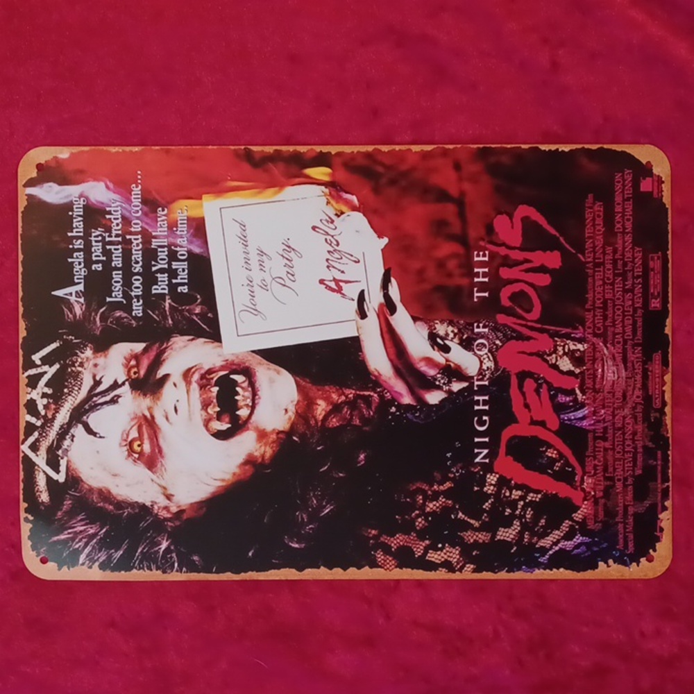 Metal signs HOME decor Fun gift idea 8×12 ready to hang HORROR MOVIES DEAMONS